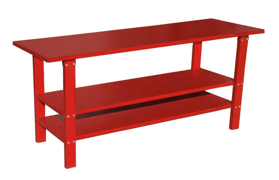 Pulverice el banco de trabajo resistente de acero rojo revestido de 2 estantes